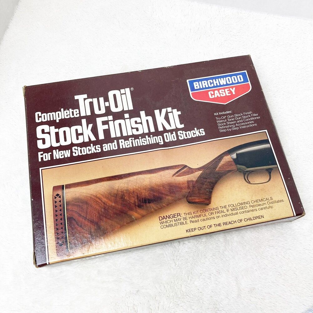 Vintage Birchwood Casey Stock Finish Kit Custom Tru-Oil Walnut Tone Filler
